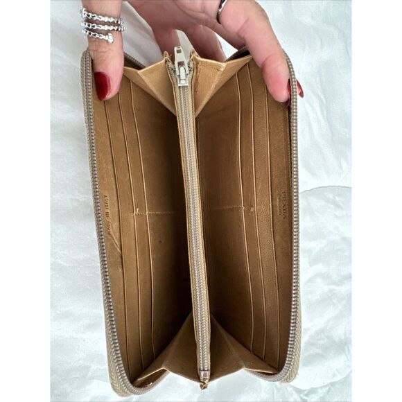 PRADA Tan Leather Zippy Wallet - Picture 10 of 16